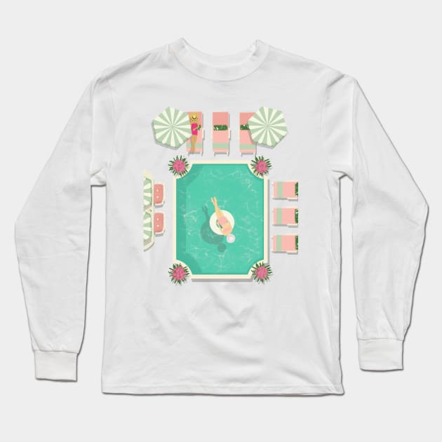 Palm Beach Pool Long Sleeve T-Shirt by jenblove